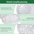 12 Pack 6.5 Inch Clear Self Watering Plant Pots with Bottom Water Tray & Watering Rope, Transparent Nursery Pots with Drainage for Seedlings, Herbs, and Houseplants