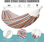 INNO STAGE Brazilian Hammock with Tree Straps - Cotton Hammocks Portable Hammock with Carry Bag for Backyard, Porch, Outdoor and Indoor Use Mixcolor