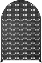 Casaphoria 72" H x 47" W Arched Metal Privacy Screen - Elegant Freestanding Outdoor Screen for Deck, Patio & Balcony - Versatile Decorative Privacy Panels for Home & Garden Use (Black-Square)