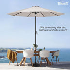 Tempera Patio Market Outdoor Table Umbrella with Auto Tilt and Crank, Large Sun Umbrella with Sturdy Pole & Fade Resistant Canopy, Easy to Set
