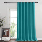 NICETOWN Blackout Room Divider Curtains for Sliding Glass Doors 102 Inches Long 1 Panel, Extra Wide Curtains for Doorway Patio Bedroom Living Room (Peacock Teal, 80Wx102L, 1 Panel)