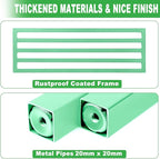 2 Pack Metal Plant Stand Outdoor Plant Shelf Indoor,1 Tier Heavy Duty Plant Stands for Multiple Plants,26" L x 10.12" H x 8.75" W,Mint Green