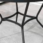 Outsunny 35" Round Outdoor Patio Bistro Dining Table, French Cafe Style, Conversation Space, Fast Drying Metal Mesh Tabletop for Garden, Backyard, Poolside, Black