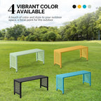VINGLI 40in Outdoor Metal Bench, All-Weathe Backless Patio Bench with Slatted Seat＆Floral Side Panels, Rust-Resistant Garden Bench, Weatherproof Outdoor Seating for Porch Entryway Backyard (Black)