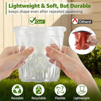 MIXC Clear Nursery Pots with Drainage Holes, 5/4/3.5 Inch Reinforced Transparent Plastic Seed Starter Pots, for Indoor Outdoor Gardening Seedling Planter, 30 Pack