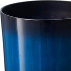 Glitzhome 23.5" H Oversized Tall Round Tapered Planter, Set of 2 Large Gradient Cobalt Blue Faux Ceramic Tall Planters Pots, Plastic Flower Pots with Drainage Holes for Front Porch Patio Garden Deck