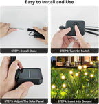 Solar Garden Lights Outdoor Waterproof, 2 Pack 16 LED Swaying Light Firefly Light Outdoor Decor Lights for Garden Gifts for Pathway Party Christmas Decoration, Warm White