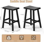 Bar Stools Set of 2, Waterproof UV-Resistant,Durable Resin Kitchen Island Chairs for Indoor & Outdoor Use, Modern Design for Home,Bar,and Cafe (24“)