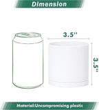 Planters: Set of 12 Matte White Plastic Pots, 3.5 Inch with Saucers