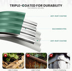 8×3×1.4FT Galvanized Raised Garden Bed Outdoor, Metal Raised Garden Bed Kit, Large Planter Raised Beds, 5 In1 Modular Raised Planter Box Outdoor,Raised Beds for Gardening for Vegetables Flowers Herbs