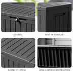 80 Gallon Waterproof Resin Deck Box, UV Resistant Outdoor Storage - Image 4