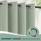 Patio Curtains Outdoor Waterproof - 6 Panels Privacy Weatherproof Outside Curtains with Grommets for Pergola, Gazebo, Porch, Cabana, Balcony, 54 x 95 Inch, Sage Green