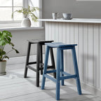 Stoog All-Weather Bar Stools Set of 2, 28" Height Outdoor Bar Stools with 400 lbs Weight Capacity, Low Maintenance, for Patio, Deck, Kitchen Counter, and Garden, Blue