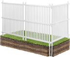 VEVOR 3 Panels Outdoor Privacy Screen, 36 x 45 in Air Conditioner Fence with 19.7 in Ground Stakes, Pool Equipment Enclosure, Strip Vinyl Privacy Fence, Ideal for Trash Can and A/C Units, White