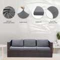 Cushion Covers Set of 8, Gray Stretch Microfiber Patio Sofa Slipcovers