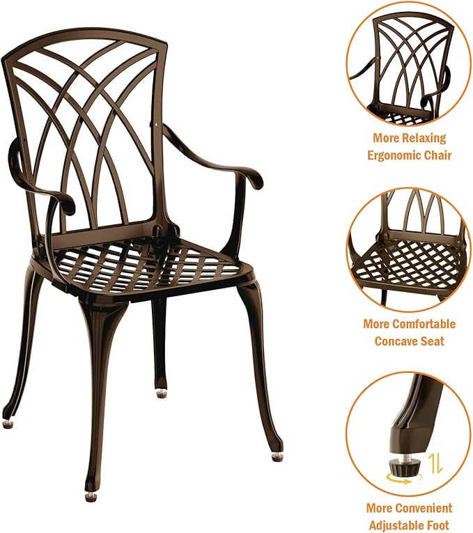 Bistro Set 3 Piece Cast Aluminum Bronze with Umbrella Hole