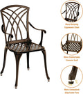 Bistro Set 3 Piece Cast Aluminum Bronze with Umbrella Hole