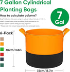 7-Gallon Grow Bags for Potato Planting: 6 Pack Heavy Duty 350G Thickened Tomato Planter Bags with Handles - Fabric Pots Felt Garden Bags for Growing Vegetable Fruit Flower Herb with 10 Plant Labels