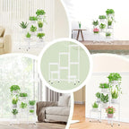 iDavosic.ly Plant Stand Indoor Outdoor, 7 Tier Corner Metal Flower Display Holder Shelf, Easy Assembly Folding Tall Orchid Rack for Patio Balcony Porch Garden Living Room House, White
