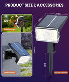 8-Pack Solar Spot Lights Outdoor Multicolor IP67 Waterproof RGB - 6 Colors, 10 Modes, 105° Adjustable Uplights, 58 LED Flood Lights, Valentine's Spotlights for Yard/Garden/Landscape Lighting Outside