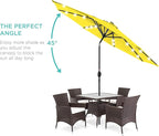Best Choice Products 10ft Solar Polyester LED Lighted Patio Umbrella w/Tilt Adjustment and UV-Resistant Fabric