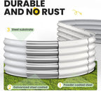 Galvanized Raised Garden Bed 8x2x1.5 FT, Oval Metal Raised Garden Bed Outdoor Planter Box with Open Bottom, Rust-Resistant Steel Garden Bed for Vegetables Herbs Flowers, Easy Assembly