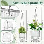 Self-Watering Hanging Planter for Indoor Plants - Easy Care, Long Lasting - Perfect for Herbs, Succulents, and More (White Transparent)