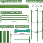 Halatool 2 Pack Tomato Cages for Garden,Up to 48in Adjustable Tomato Cage, Garden Stakes Tomato Trellis for Pots, Tomato Plant Support for Raised Garden Bed & Climbing Vegetables Flowers