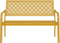 Grand patio 50" Outdoor Bench, Garden Benches with Anti-Rust Metal Powder Coated Frame, Patio Bench for Front Porch Park Outside Furniture Decor, Sunflower Yellow