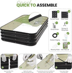 G GOOD GAIN 4-in-1 Adjustable Raised Garden Bed Kit | Galvanized Planter Boxes for Vegetables, Flowers | 12" Tall, Multiple Sizes (5x3x1ft, 4x4x1ft, 6x2x1ft, 7x1x1ft) | Outdoor Metal Raised Bed, Grey