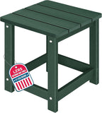 LZRS Adirondack Square Outdoor Side Table for Patio, Pool Composite Patio Table,HDPE End Tables for Backyard,Pool, Indoor Companion, Easy Maintenance & Weather Resistant(Dark Green)