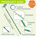 Extendable Plant Stakes,Adjustable Length from 14.3IN to 25IN Monstera Support Stakes with Clips,Sturdy Plant Stakes for Indoor Outdoor,Garden Sticks for Orchid,Tomato,Climbing Plants- 7Pack