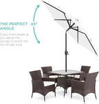 Best Choice Products 7.5ft Heavy-Duty Round Outdoor Market Table Patio Umbrella w/Steel Pole, Push Button Tilt, Easy Crank Lift - White