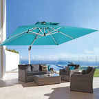 ABCCANOPY Patio Umbrella Cantilever Double Top Outdoor Offset Umbrella with 360° Rotation