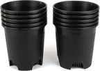 5.5 Inch Gardening Flower Pots 10-Pack Black Pot Liners 0.5 Gallon Nursery Pot Plastic Planters for Outdoor Indoor Plants with Drainage Holes