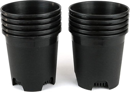 5.5 Inch Gardening Flower Pots 10-Pack Black Pot Liners 0.5 Gallon Nursery Pot Plastic Planters for Outdoor Indoor Plants with Drainage Holes