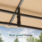 MASTERCANOPY Outdoor Garden Gazebo for Patios with Stable Steel Frame and Netting Walls (10x12,Beige)
