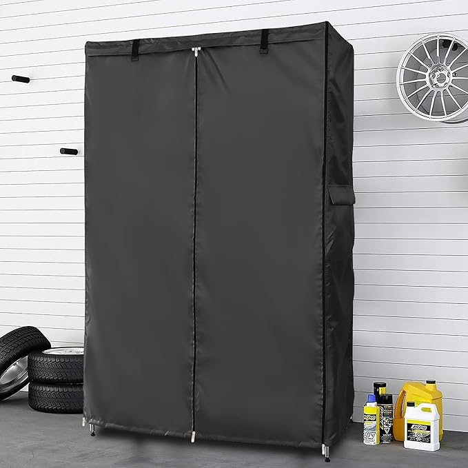 Waterproof Shelf Cover,Outdoor 600D Heavy Duty Dustproof Storage Shelves Cover,36''x14''x54'' Shelf Covers for Wire Shelving with Zippers,Storage Rack Covers with Clear Front