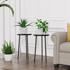 Plant Stand Indoor 2 Pack: Tall Plant Stand 20 Inch Convertible Multi-purpose Flowers Holder - Small Round Side End Table Mid Century Modern Decor - Plant Table for Home Decor