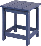 LZRS Adirondack Square Outdoor Side Table for Patio, Pool Composite Patio Table,HDPE End Tables for Backyard,Pool, Indoor Companion, Easy Maintenance & Weather Resistant(Dark Blue)