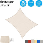 AsterOutdoor Sun Shade Sail Rectangle 10' x 13' UV Block Canopy for Patio Backyard Lawn Garden Outdoor Activities, Cream