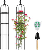 2 Pack 5Ft Tall Garden Obelisk Trellis for Climbing Plants Outdoor, Plant Trellis Garden Tower Trellis for Potted Plant Climbing, Flowers Vegetable Cucumber Trellis