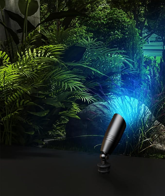 Outdoor Spotlights, 12V Die-Cast Aluminum with RGB+CCT MR16 Bulbs