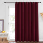 NICETOWN Blackout Room Divider Curtains 84 inch Length, Grommet Energy Saving Thermal Drapes Sound Reducing Window Treatments for Living Room/Bedroom, W100 x L84, 1 Panel, Wine Red