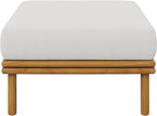 Modway Wren Teak Wood Outdoor Ottoman in Natural Sail