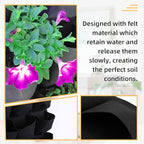 Hanging Planting Grow Bags, 25 Pockets Hanging Vertical Wall Planter Wall Mounted Grow Bag Outdoor Indoor Gardening Vertical Greening Flower Container, Planting Bags Storage Bags(1.0 m × 1.0 m, Black)