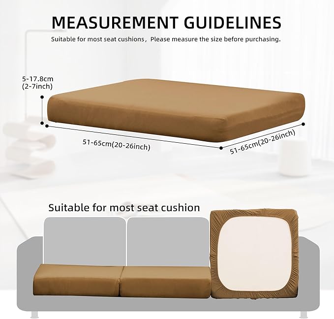 Cushion Covers 12-Pack Camel Stretch Patio Cushion Slipcovers