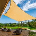 KANAGAWA 22'X22' Sand Custom Size Sun Shade Sail Square UV Block Canopy Cover for Patio Backyard Lawn Garden Outdoor (Customized Available)