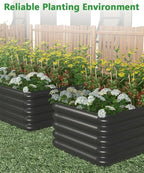 3.0x1.8x1.0ft Raised Garden Bed Kit, Rustproof PP Material Garden Box, Flower Bed with Tool-Free Assembly Design, Rectangular Planter Boxes for Outdoor Vegetables Flower Fruit Herb, Black