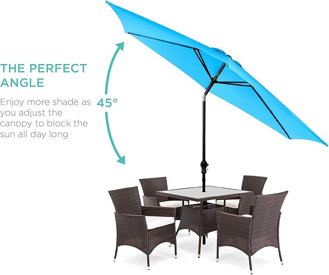 Best Choice Products 10ft Outdoor Table Compatible Steel Polyester Market Patio Umbrella w/Crank and Easy Push Button Tilt
